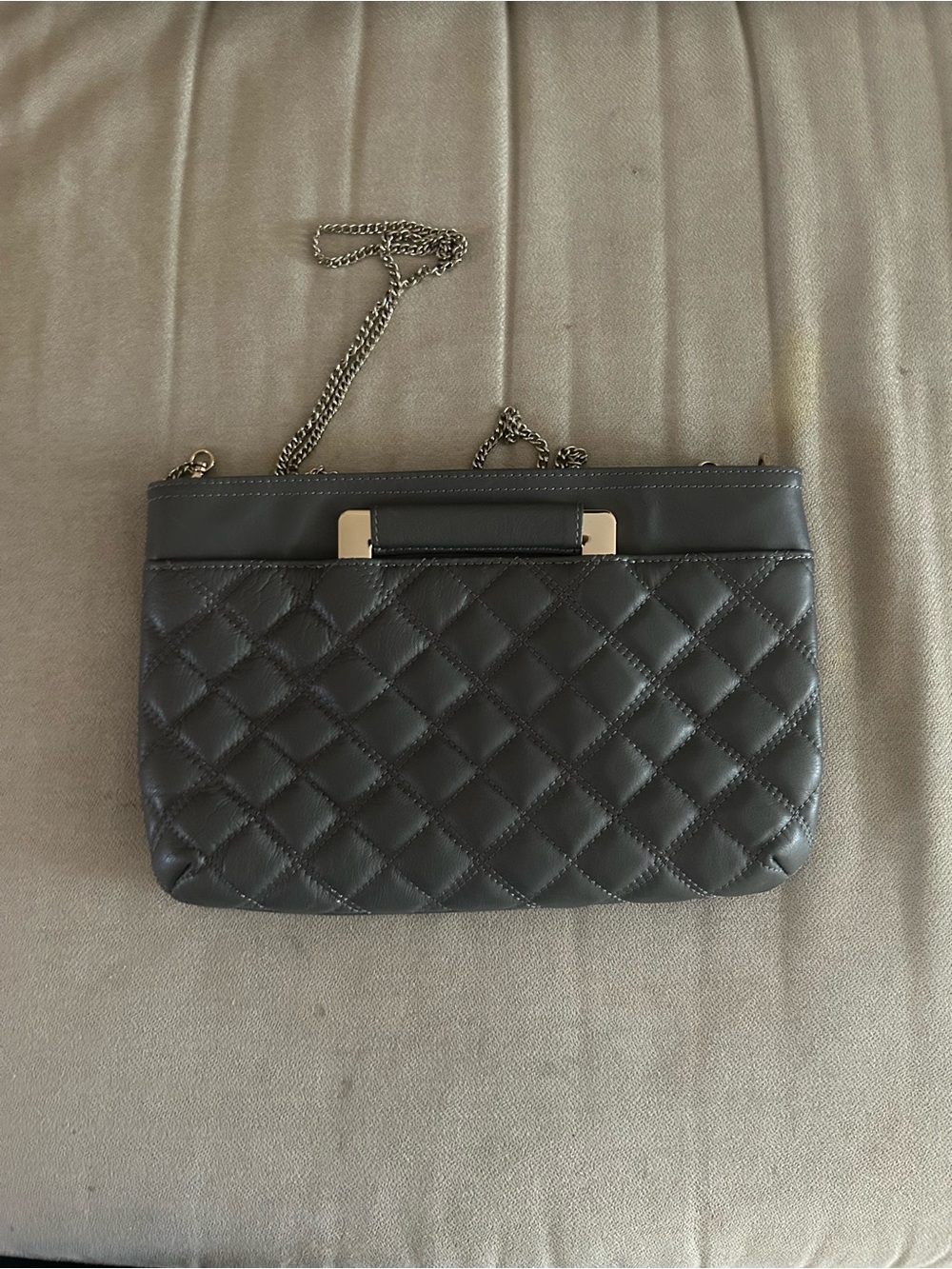 Quilted Chain Shoulder Bag - Black
